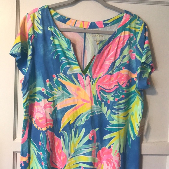 SOLD-Lilly Pulitzer flamingo 🦩 bennet blue dress - Picture 3 of 10